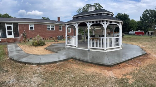 concrete patio and walkway