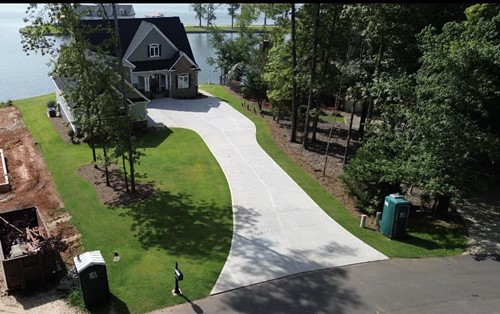 concrete driveway on lake greenwood sc